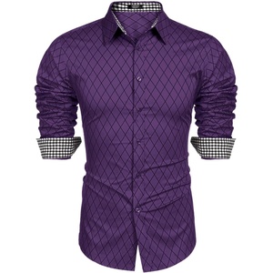 image:imageCOOFANDY Mens Dress Shirt Long Sleeve Casual Button Down Shirt Wrinkle Free Formal Business ShirtsPurple