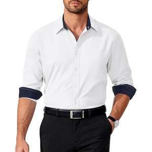 image:imageCOOFANDY Mens Dress Shirt Long Sleeve Casual Button Down Shirt Wrinkle Free Formal Business ShirtsWhite Solid 4