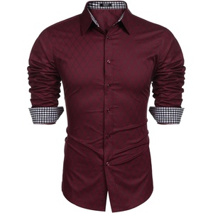 image:imageCOOFANDY Mens Dress Shirt Long Sleeve Casual Button Down Shirt Wrinkle Free Formal Business ShirtsWine Red