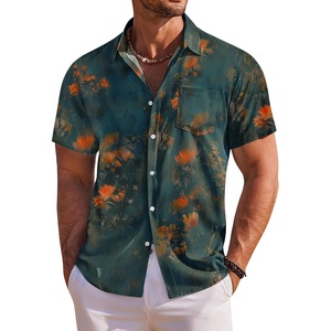 image:imageCOOFANDY Mens Hawaiian Shirt Short Sleeve Floral Button Down Shirts Tropical Holiday Beach ShirtsBlue Oil Painting