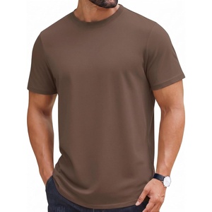 image:imageCOOFANDY Mens TShirts 100 Cotton Crewneck Short Sleeve Tees Casual Plain ShirtsBrown