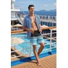 image:imageCOOFANDY Mens 7 Swim Trunks with Compression Liner Stretch Swimming Shorts with Zipper PocketsBlack  Green Striped