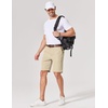 image:imageCOOFANDY Mens Casual Shorts 9 Inch Flat Front Lightweight Summer Beach Vacation Shorts with 4 PocketsLight Khaki
