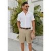 image:imageCOOFANDY Mens Casual Shorts 9 Inch Flat Front Lightweight Summer Beach Vacation Shorts with 4 PocketsLight Khaki