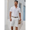 image:imageCOOFANDY Mens Casual Shorts 9 Inch Flat Front Lightweight Summer Beach Vacation Shorts with 4 PocketsWhite