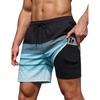 image:imageCOOFANDY Mens 7 Swim Trunks with Compression Liner Stretch Swimming Shorts with Zipper PocketsBlack  Green Striped