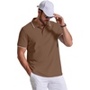 image:imageCOOFANDY Mens Polo Shirts Classic Short Sleeve Polo T Shirts Cotton Pique Casual Summer Fashion Golf ShirtBrown