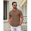 image:imageCOOFANDY Mens Polo Shirts Classic Short Sleeve Polo T Shirts Cotton Pique Casual Summer Fashion Golf ShirtBrown