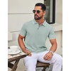 image:imageCOOFANDY Mens Polo Shirts Classic Short Sleeve Polo T Shirts Cotton Pique Casual Summer Fashion Golf ShirtIce Green