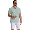image:imageCOOFANDY Mens Polo Shirts Classic Short Sleeve Polo T Shirts Cotton Pique Casual Summer Fashion Golf ShirtIce Green