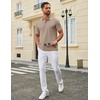 image:imageCOOFANDY Mens Polo Shirts Classic Short Sleeve Polo T Shirts Cotton Pique Casual Summer Fashion Golf ShirtKhaki