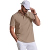 image:imageCOOFANDY Mens Polo Shirts Classic Short Sleeve Polo T Shirts Cotton Pique Casual Summer Fashion Golf ShirtKhaki