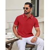 image:imageCOOFANDY Mens Polo Shirts Classic Short Sleeve Polo T Shirts Cotton Pique Casual Summer Fashion Golf ShirtRed