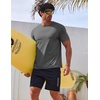 image:imageCOOFANDY Mens Swim Shirt Short Sleeve UPF 50 Sun Shirt Rash Guard TShirts Quick Dry Beach Shirts BreathableDark Gray