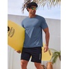 image:imageCOOFANDY Mens Swim Shirt Short Sleeve UPF 50 Sun Shirt Rash Guard TShirts Quick Dry Beach Shirts BreathableGrayblue