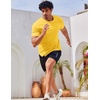 image:imageCOOFANDY Mens Swim Shirt Short Sleeve UPF 50 Sun Shirt Rash Guard TShirts Quick Dry Beach Shirts BreathableMedium Yellow