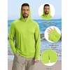 image:imageCOOFANDY Mens UPF 50 Sun Shirt Long Sleeve Fishing Shirt UV Protection Hoodie Summer Running Hiking Hooded Rash GuardLemon Green