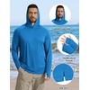 image:imageCOOFANDY Mens UPF 50 Sun Shirt Long Sleeve Fishing Shirt UV Protection Hoodie Summer Running Hiking Hooded Rash GuardSea Blue