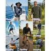 image:imageCOOFANDY Mens UPF 50 Sun Shirt Long Sleeve Fishing Shirt UV Protection Hoodie Summer Running Hiking Hooded Rash GuardSea Blue
