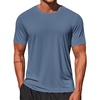 image:imageCOOFANDY Mens Swim Shirt Short Sleeve UPF 50 Sun Shirt Rash Guard TShirts Quick Dry Beach Shirts BreathableGrayblue