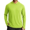 image:imageCOOFANDY Mens UPF 50 Sun Shirt Long Sleeve Fishing Shirt UV Protection Hoodie Summer Running Hiking Hooded Rash GuardLemon Green