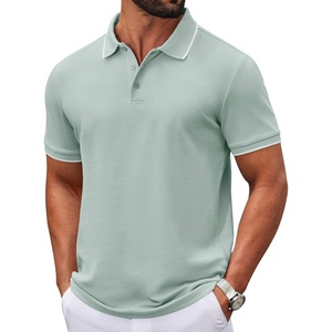 image:imageCOOFANDY Mens Polo Shirts Classic Short Sleeve Polo T Shirts Cotton Pique Casual Summer Fashion Golf ShirtIce Green