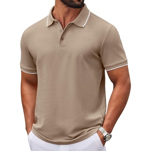 image:imageCOOFANDY Mens Polo Shirts Classic Short Sleeve Polo T Shirts Cotton Pique Casual Summer Fashion Golf ShirtKhaki