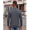 image:imageCOOFANDY Mens Long Sleeve Polo Shirts Button Casual Tee Collared Work Pullover ShirtsMid Grey