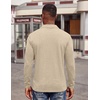 image:imageCOOFANDY Mens Long Sleeve Polo Shirts Button Casual Tee Collared Work Pullover ShirtsPale Moon Gray
