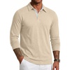 image:imageCOOFANDY Mens Long Sleeve Polo Shirts Button Casual Tee Collared Work Pullover ShirtsPale Moon Gray