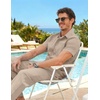 image:imageCOOFANDY Mens 2 Piece Sets Beach Outfits Cotton Short Sleeve Button Down Shirts Loose Pants Summer Vacation Casual OutfitsMoon Gray