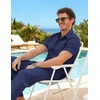 image:imageCOOFANDY Mens 2 Piece Sets Beach Outfits Cotton Short Sleeve Button Down Shirts Loose Pants Summer Vacation Casual OutfitsNavy Blue