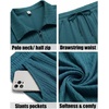 image:imageCOOFANDY Mens 2 Pieces Outfits Casual Quarter Zip Polo Shirt and Shorts Set Athletic Jogging Summer TracksuitLake Blue
