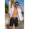 image:imageCOOFANDY Mens Casual Shorts Cotton Drawstring 79 inch Waffle Shorts Stretch Elastic Waist Summer Beach Lounge Sweat ShortsAblack