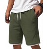 image:imageCOOFANDY Mens Casual Shorts Cotton Drawstring 79 inch Waffle Shorts Stretch Elastic Waist Summer Beach Lounge Sweat ShortsArmy Green
