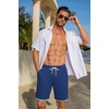 image:imageCOOFANDY Mens Casual Shorts Cotton Drawstring 79 inch Waffle Shorts Stretch Elastic Waist Summer Beach Lounge Sweat ShortsBlue