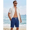 image:imageCOOFANDY Mens Casual Shorts Cotton Drawstring 79 inch Waffle Shorts Stretch Elastic Waist Summer Beach Lounge Sweat ShortsBlue