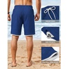 image:imageCOOFANDY Mens Casual Shorts Cotton Drawstring 79 inch Waffle Shorts Stretch Elastic Waist Summer Beach Lounge Sweat ShortsBlue