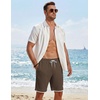 image:imageCOOFANDY Mens Casual Shorts Cotton Drawstring 79 inch Waffle Shorts Stretch Elastic Waist Summer Beach Lounge Sweat ShortsBrown