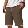 image:imageCOOFANDY Mens Casual Shorts Cotton Drawstring 79 inch Waffle Shorts Stretch Elastic Waist Summer Beach Lounge Sweat ShortsBrown