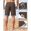 image:imageCOOFANDY Mens Casual Shorts Cotton Drawstring 79 inch Waffle Shorts Stretch Elastic Waist Summer Beach Lounge Sweat ShortsBrown