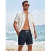 image:imageCOOFANDY Mens Casual Shorts Cotton Drawstring 79 inch Waffle Shorts Stretch Elastic Waist Summer Beach Lounge Sweat ShortsDark Blue