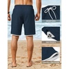 image:imageCOOFANDY Mens Casual Shorts Cotton Drawstring 79 inch Waffle Shorts Stretch Elastic Waist Summer Beach Lounge Sweat ShortsDark Blue