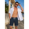 image:imageCOOFANDY Mens Casual Shorts Cotton Drawstring 79 inch Waffle Shorts Stretch Elastic Waist Summer Beach Lounge Sweat ShortsDark Blue