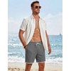 image:imageCOOFANDY Mens Casual Shorts Cotton Drawstring 79 inch Waffle Shorts Stretch Elastic Waist Summer Beach Lounge Sweat ShortsGrey