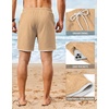 image:imageCOOFANDY Mens Casual Shorts Cotton Drawstring 79 inch Waffle Shorts Stretch Elastic Waist Summer Beach Lounge Sweat ShortsKhaki
