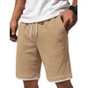 image:imageCOOFANDY Mens Casual Shorts Cotton Drawstring 79 inch Waffle Shorts Stretch Elastic Waist Summer Beach Lounge Sweat ShortsKhaki