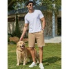 image:imageCOOFANDY Mens Casual Shorts Cotton Drawstring 79 inch Waffle Shorts Stretch Elastic Waist Summer Beach Lounge Sweat ShortsKhaki