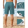 image:imageCOOFANDY Mens Casual Shorts Cotton Drawstring 79 inch Waffle Shorts Stretch Elastic Waist Summer Beach Lounge Sweat ShortsLake Blue