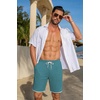 image:imageCOOFANDY Mens Casual Shorts Cotton Drawstring 79 inch Waffle Shorts Stretch Elastic Waist Summer Beach Lounge Sweat ShortsLake Blue